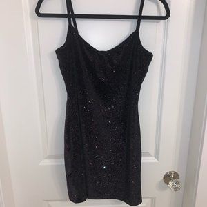 American Apparel - Black Velvet Mini Dress with Sparkles - Never Worn